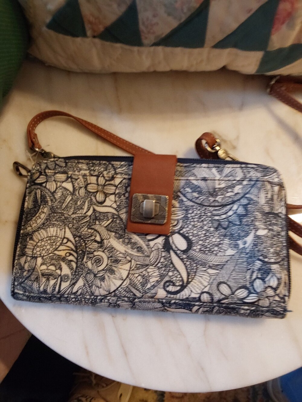 NWT Sakroots Crossbody Bag, Navy Floral Vegan Leather Purse